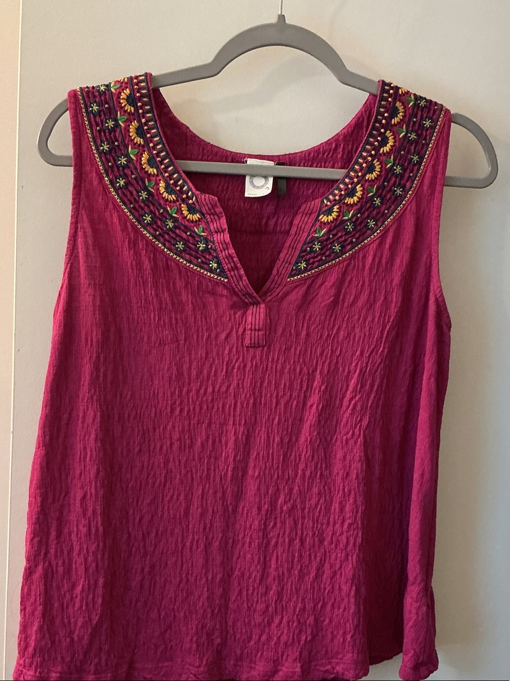 Embroidered Magenta Sleeveless Women's Top from AKEMI + KIN ANTHROPOLOGIE